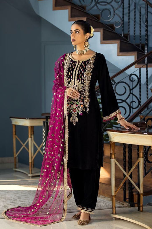 Baroque Chantalee Velvet Embroidered Suit