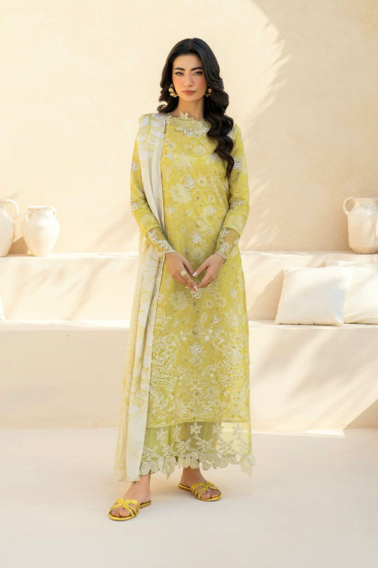 Iznik Lawn 3-Piece Suit with Embroidered Front & Chiffon Dupatta