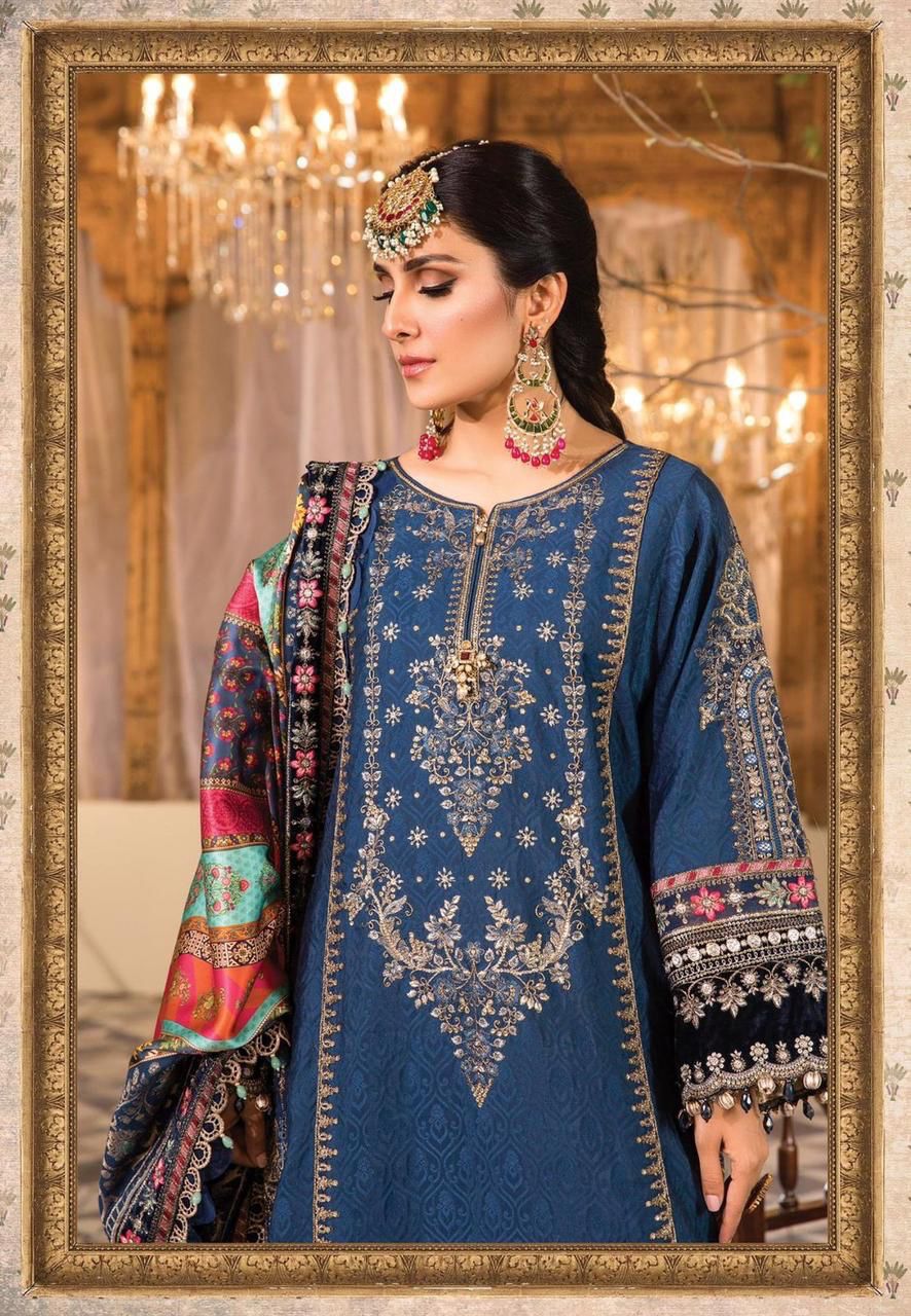Maria B Chiffon – Luxury Embroidered Spangle Work Dress