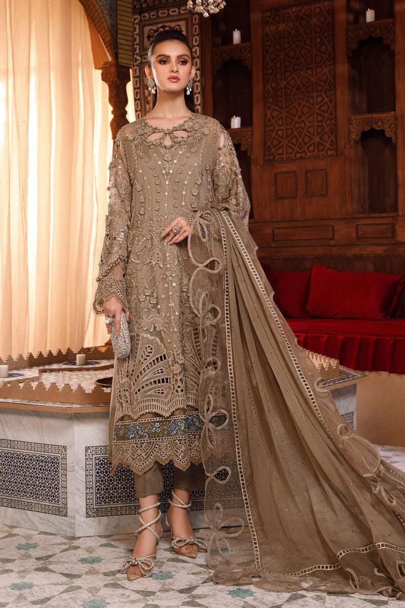 Maria B Festive Organza Luxury 3PC – Heavy Embroidery, Stone & Cutwork Dress