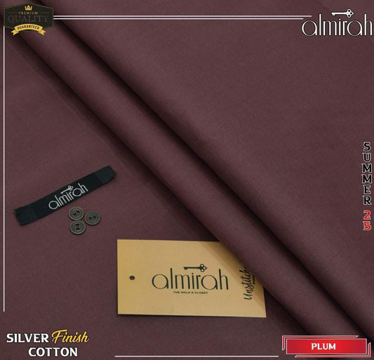 Almirha Men’s Silver Finished Hard Cotton Suiting – Summer 2025 Collection