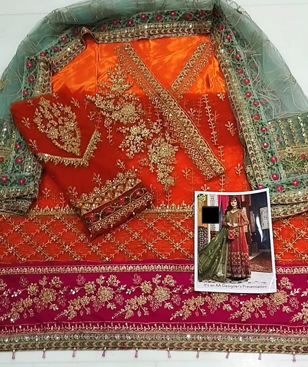 Embroidered Net & Organgza Luxury Party Wear