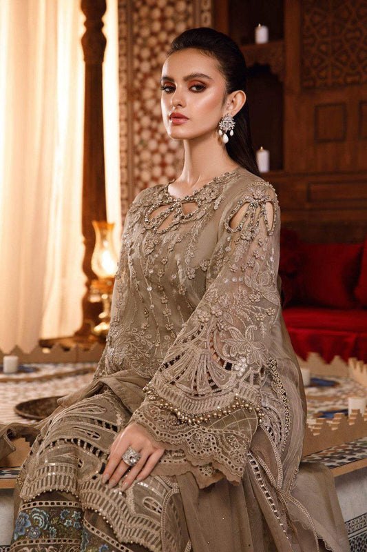 Maria B Festive Organza Luxury 3PC – Heavy Embroidery, Stone & Cutwork Dress