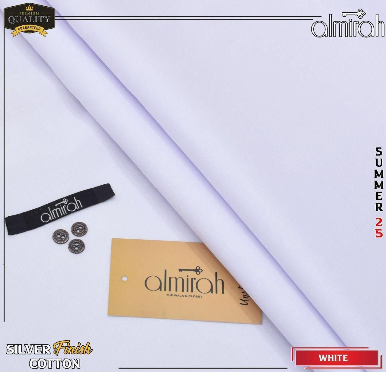 Almirha Men’s Silver Finished Hard Cotton Suiting – Summer 2025 Collection