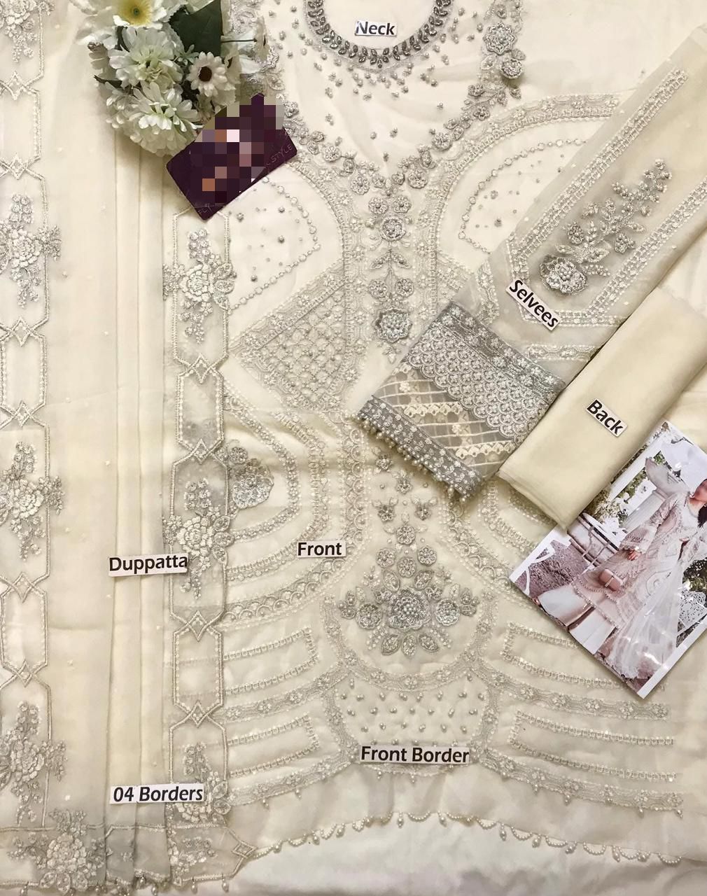 Maria B Chiffon 3PC Luxury Suit – Heavy Embroidery (Premium Version)