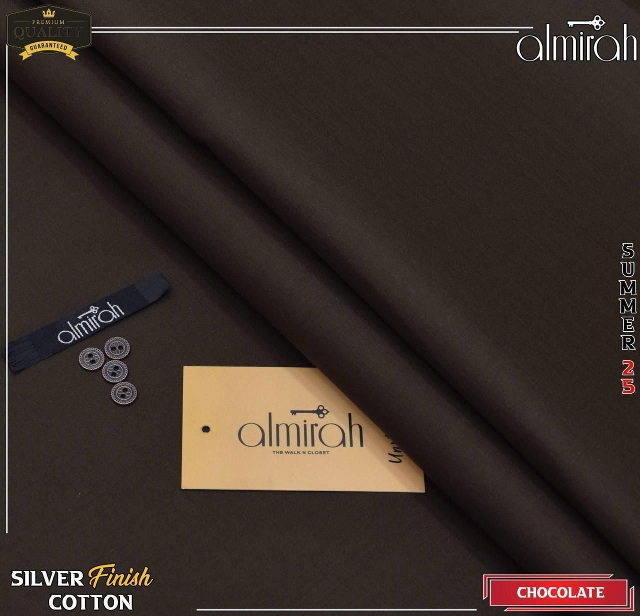 Almirha Men’s Silver Finished Hard Cotton Suiting – Summer 2025 Collection