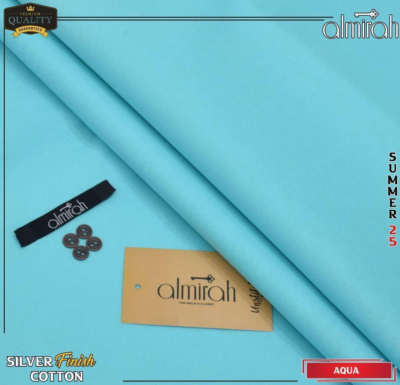 Almirha Men’s Silver Finished Hard Cotton Suiting – Summer 2025 Collection