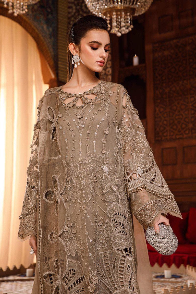 Maria B Festive Organza Luxury 3PC – Heavy Embroidery, Stone & Cutwork Dress