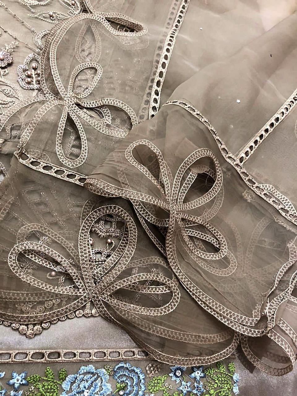 Maria B Festive Organza Luxury 3PC – Heavy Embroidery, Stone & Cutwork Dress