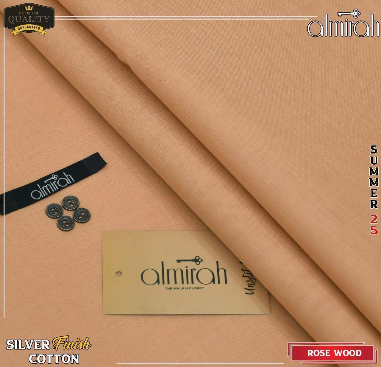 Almirha Men’s Silver Finished Hard Cotton Suiting – Summer 2025 Collection