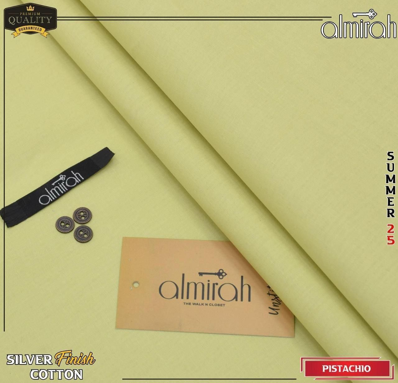 Almirha Men’s Silver Finished Hard Cotton Suiting – Summer 2025 Collection