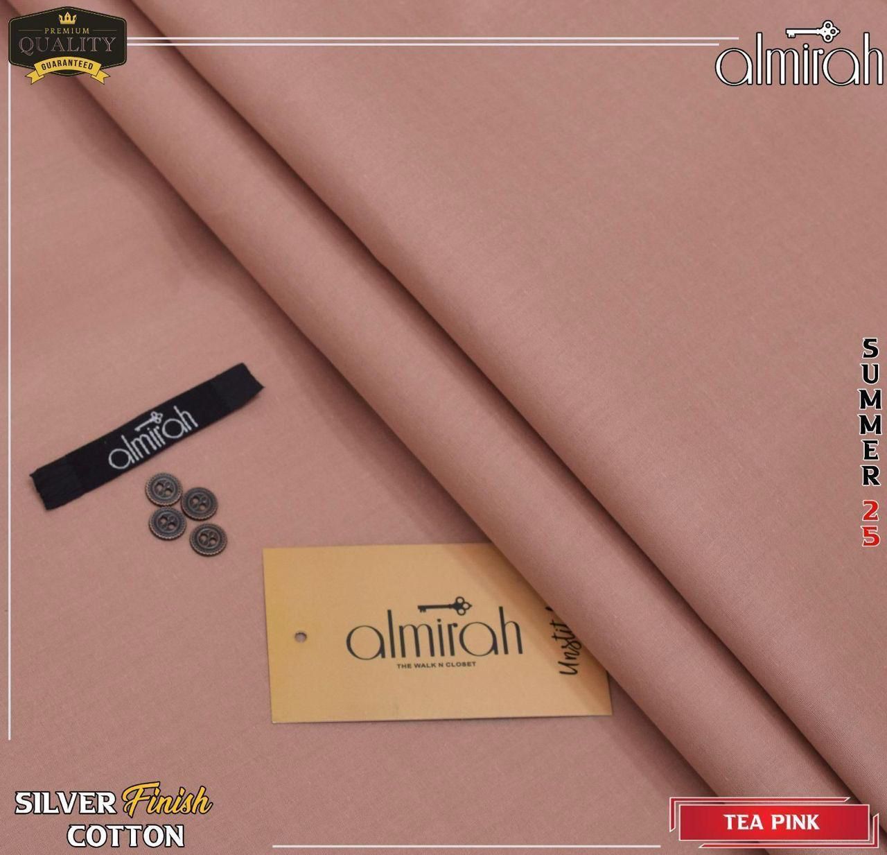 Almirha Men’s Silver Finished Hard Cotton Suiting – Summer 2025 Collection