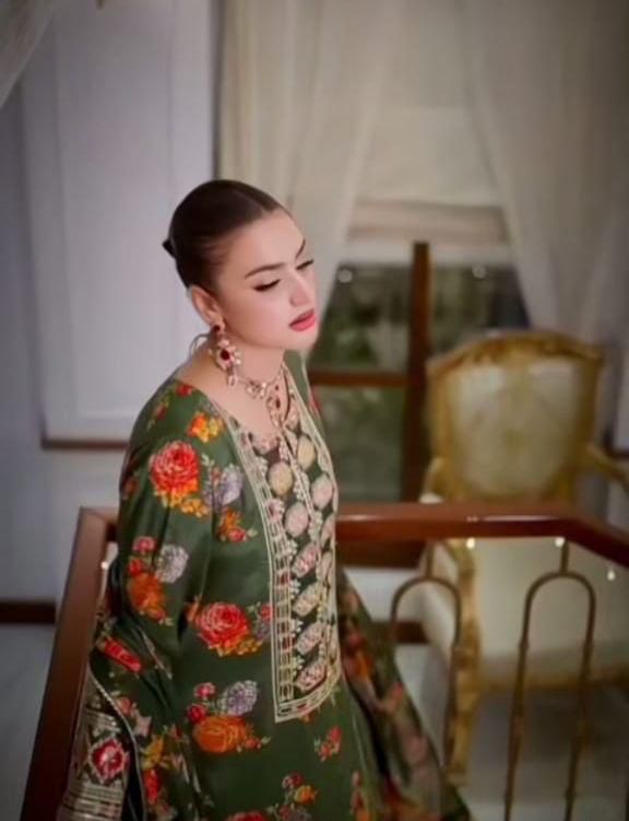 Aneela's 3PC Silk Digital Print & Heavy Embroidery Suit – Luxury