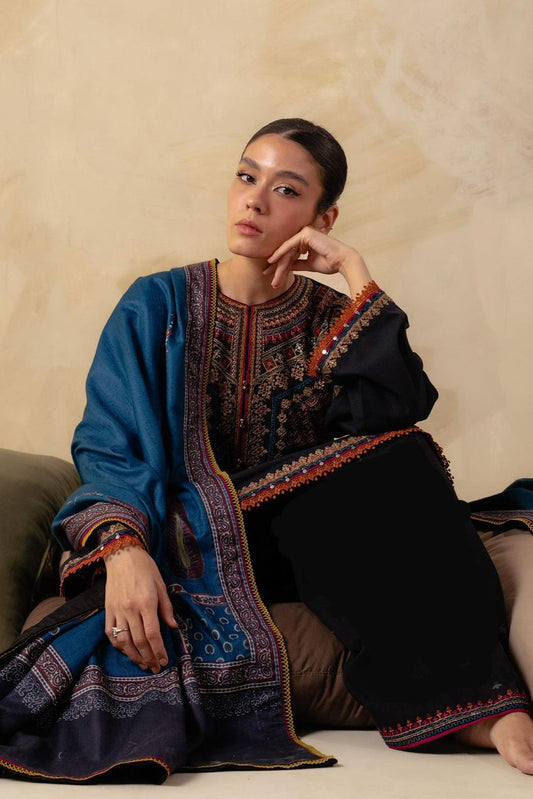 Jazmin Winter Collection 2PC – Heavy Embroidered Neck & Sleeves | Dhanak Fabric Casual Suit