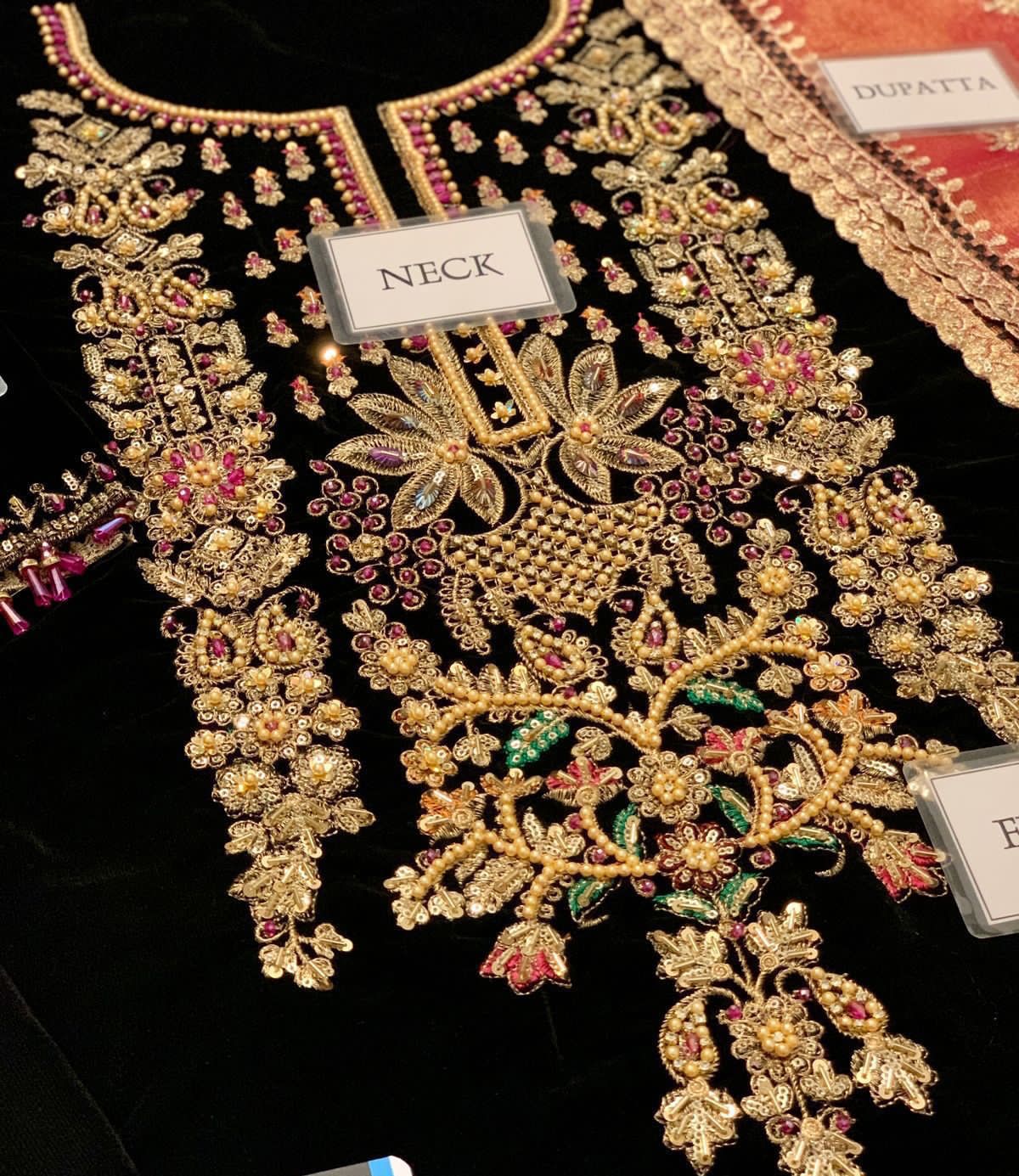 Baroque Chantalee Velvet Embroidered Suit