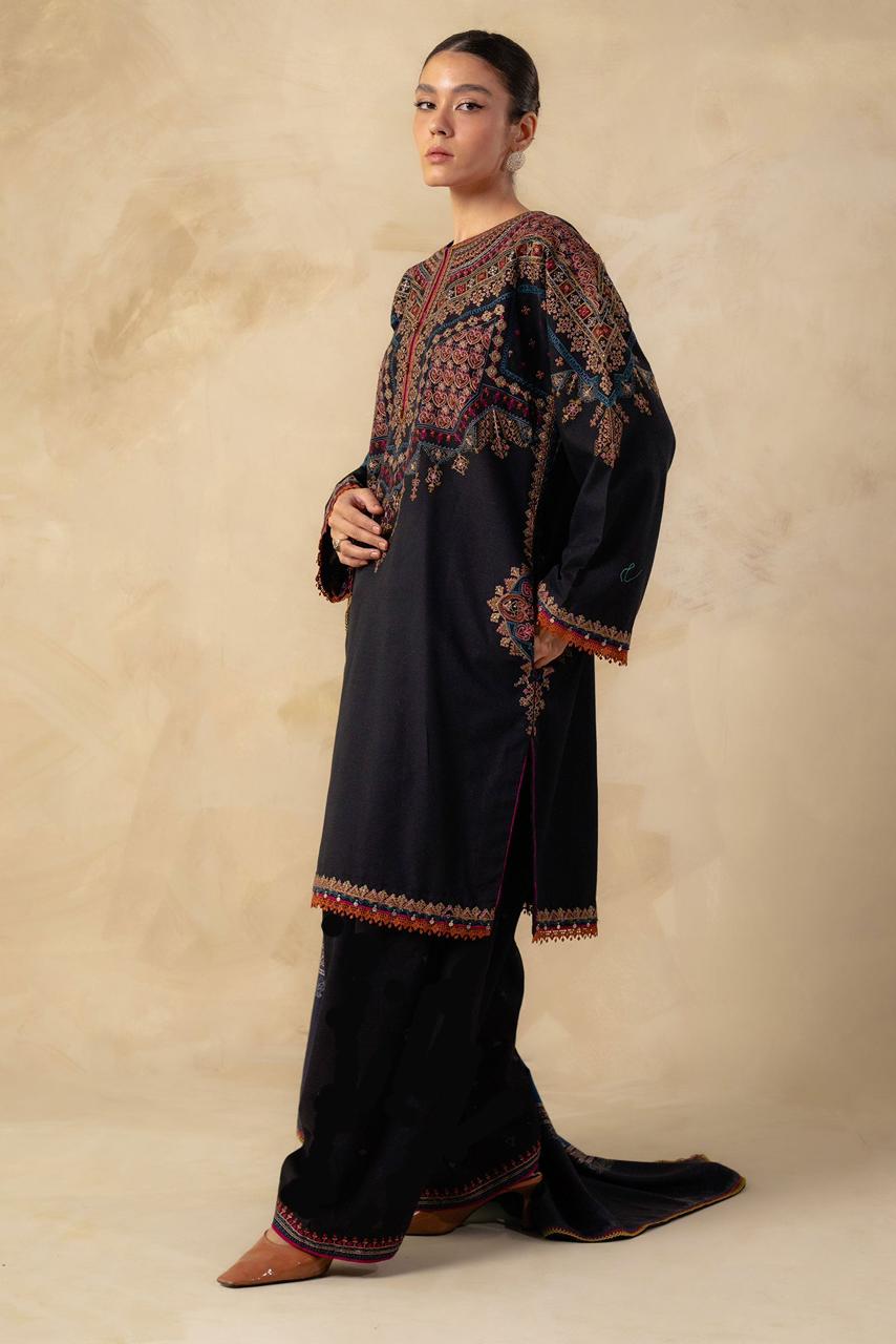 Jazmin Winter Collection 2PC – Heavy Embroidered Neck & Sleeves | Dhanak Fabric Casual Suit